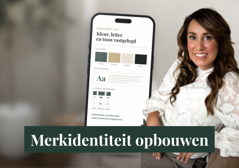 Merkidentiteit vastleggen: kleuren, lettertype en toon van een praktijk op een telefoonscherm