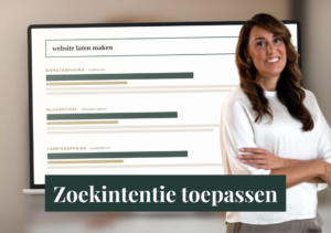 Zoekintentie toepassen: laptop met zoekresultaten per type zoekintentie