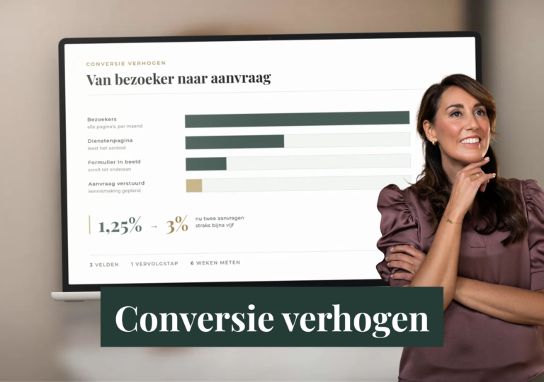 Beeld van computerscherm waar te zien is hoe conversie verhoogd wordt