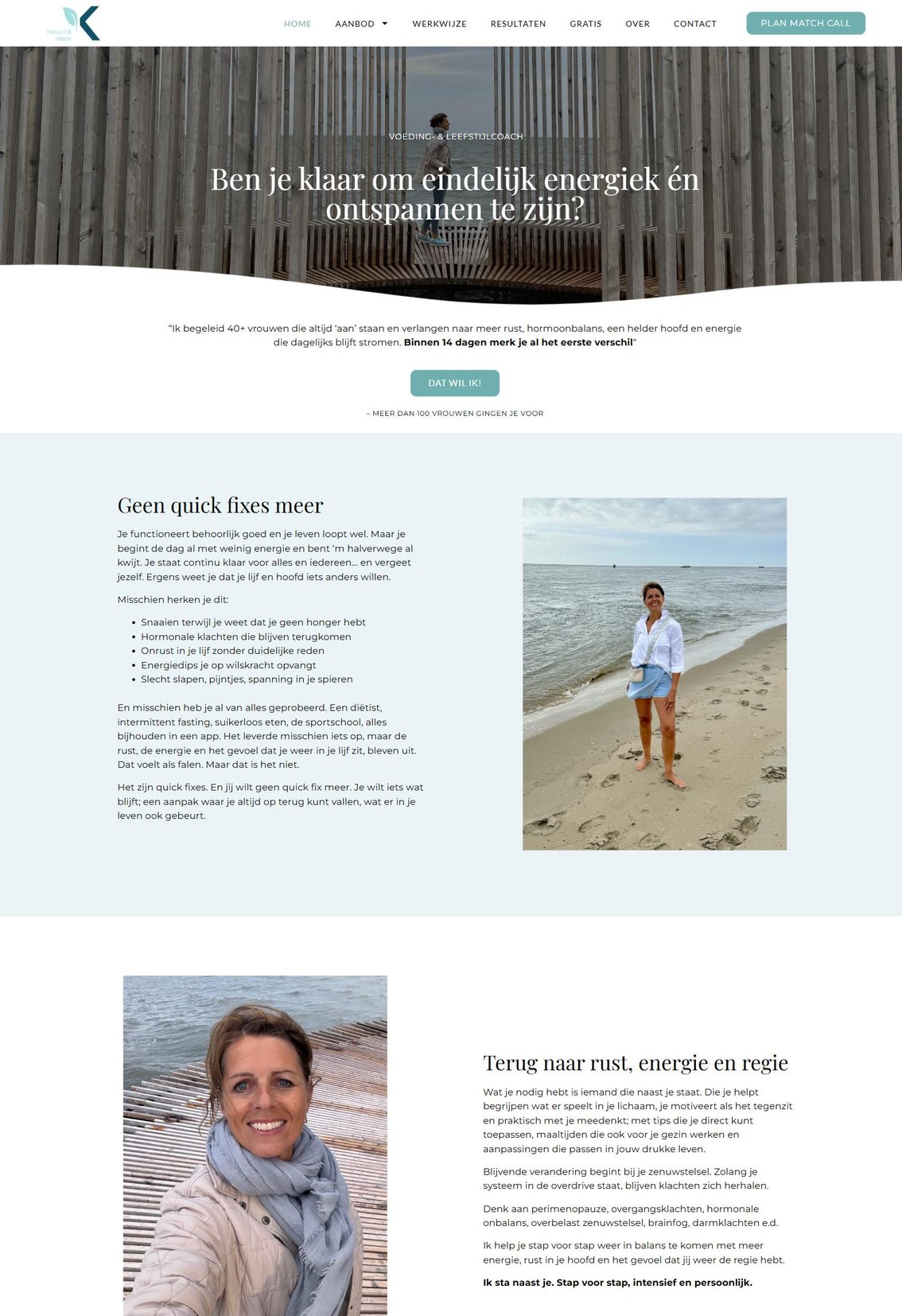 Seo teksten live op de website van Natuurlijk Vitaler, gebouwd door Cristel Balke