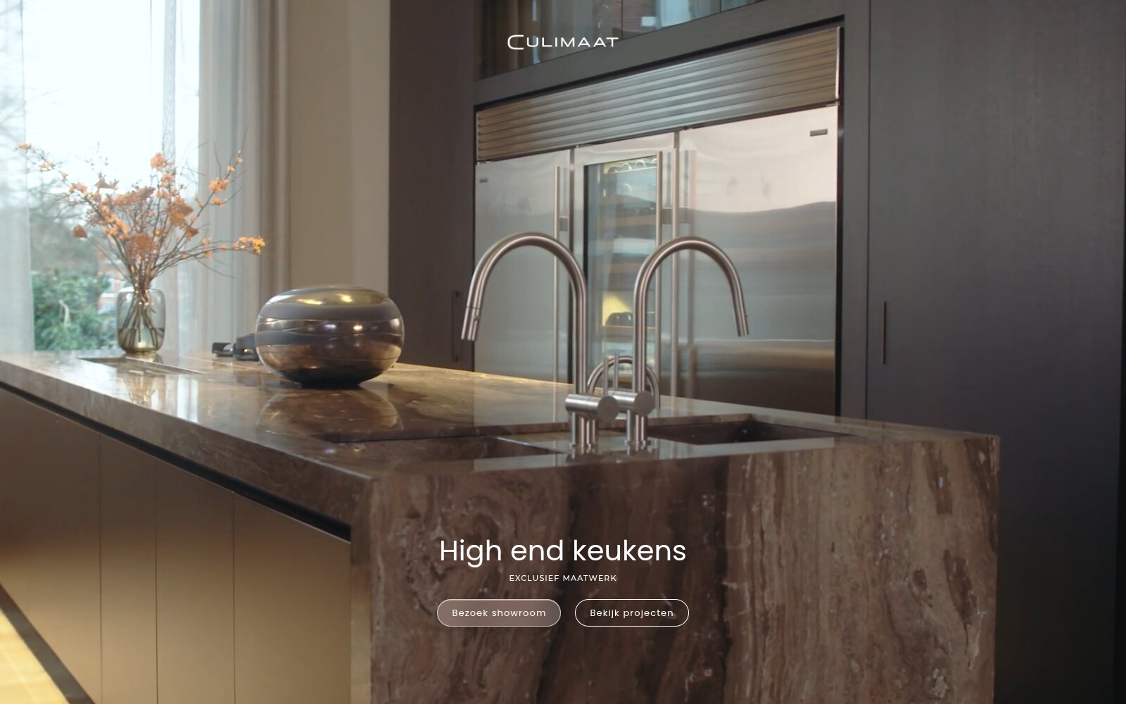 Homepage van culimaat.nl, high end webdesign door Cristel Balke